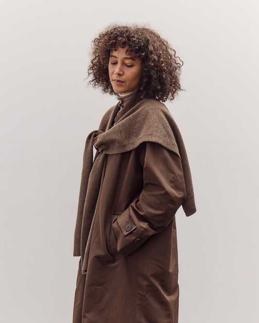 Wool Blend Knit Shawl, Light Brown