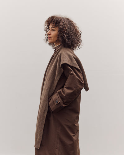 Wool Blend Knit Shawl, Light Brown