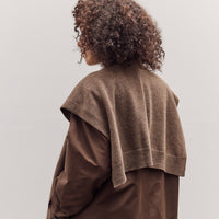 Wool Blend Knit Shawl, Light Brown