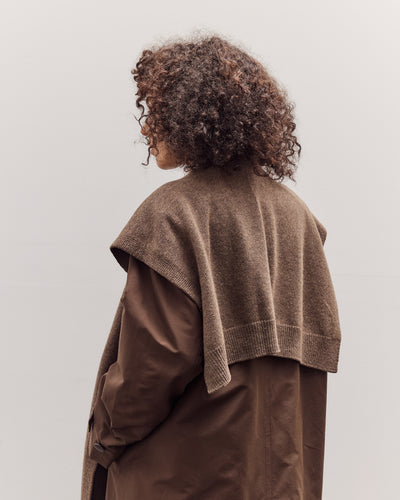 Wool Blend Knit Shawl, Light Brown