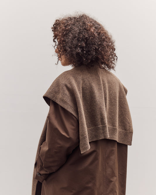 Wool Blend Knit Shawl, Light Brown