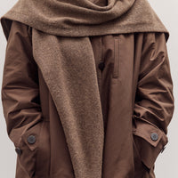 Wool Blend Knit Shawl, Light Brown