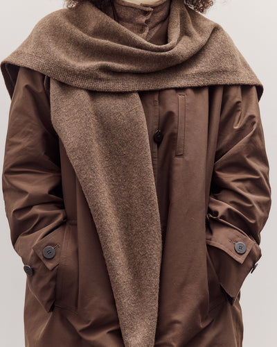 Wool Blend Knit Shawl, Light Brown