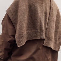 Wool Blend Knit Shawl, Light Brown