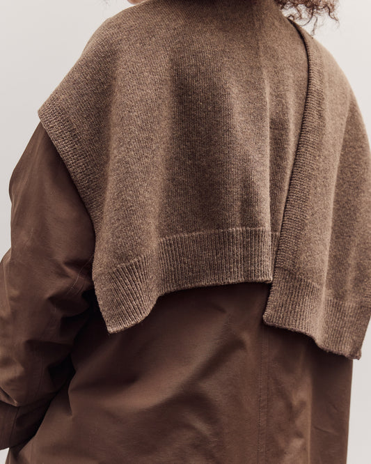 Wool Blend Knit Shawl, Light Brown
