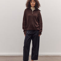 Ribbed Half-Zip Sweater, Brown