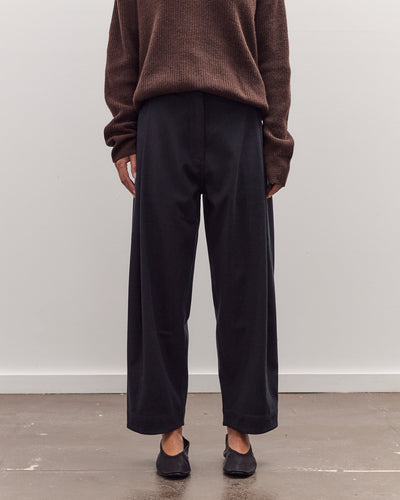 Cropped Barrel-Leg Pants, Navy