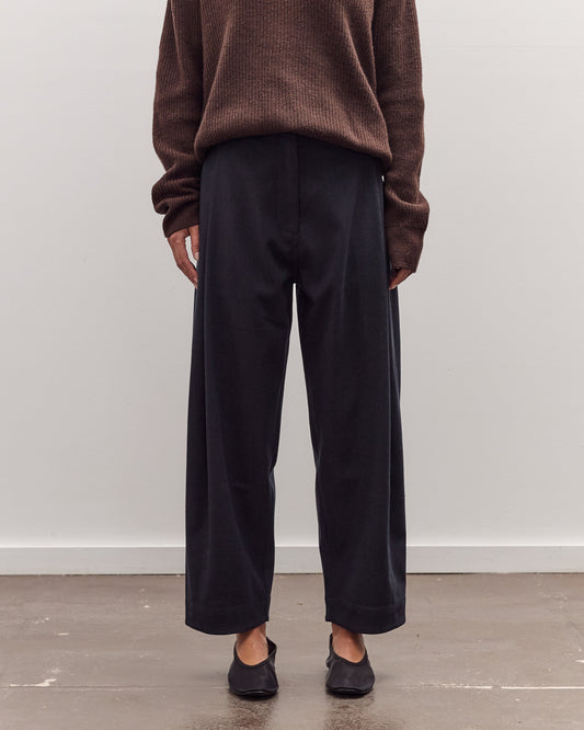 Cropped Barrel-Leg Pants, Navy