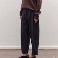 Cropped Barrel-Leg Pants, Navy