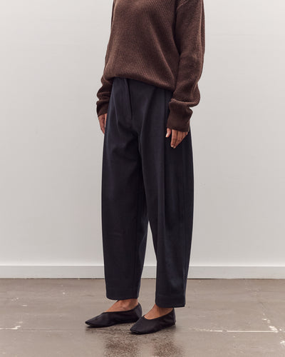 Cropped Barrel-Leg Pants, Navy