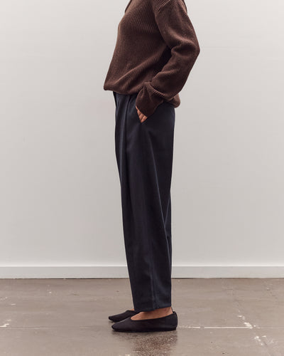 Cropped Barrel-Leg Pants, Navy