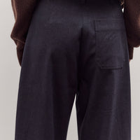 Cropped Barrel-Leg Pants, Navy