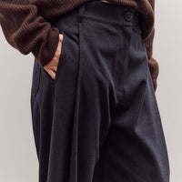 Cropped Barrel-Leg Pants, Navy