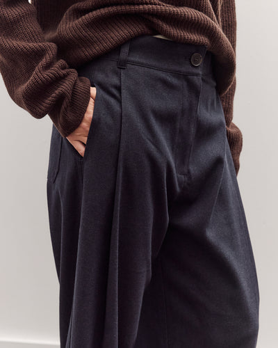 Cropped Barrel-Leg Pants, Navy