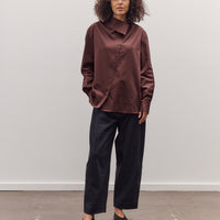 Asymmetric Cotton Shirt, Brown