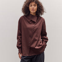 Asymmetric Cotton Shirt, Brown