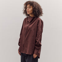 Asymmetric Cotton Shirt, Brown