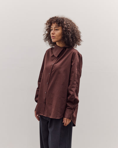 Asymmetric Cotton Shirt, Brown