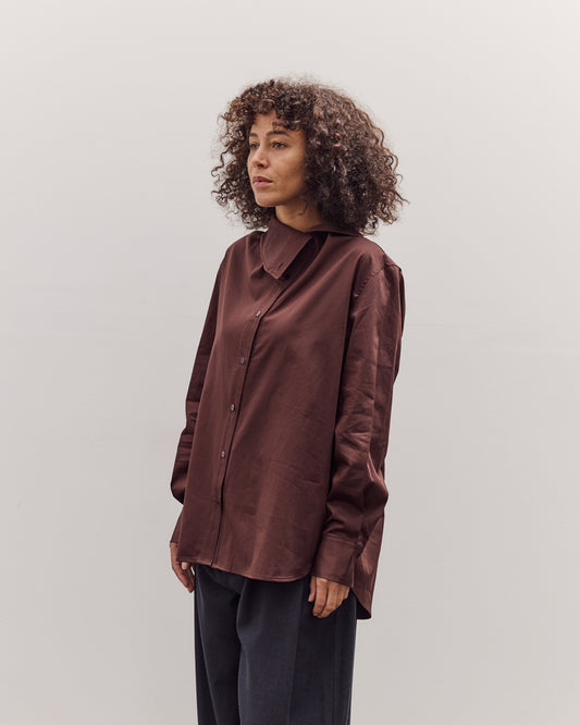 Asymmetric Cotton Shirt, Brown