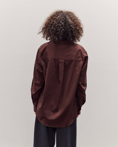 Asymmetric Cotton Shirt, Brown