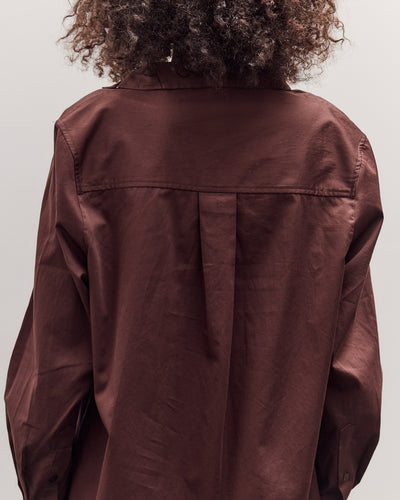 Asymmetric Cotton Shirt, Brown