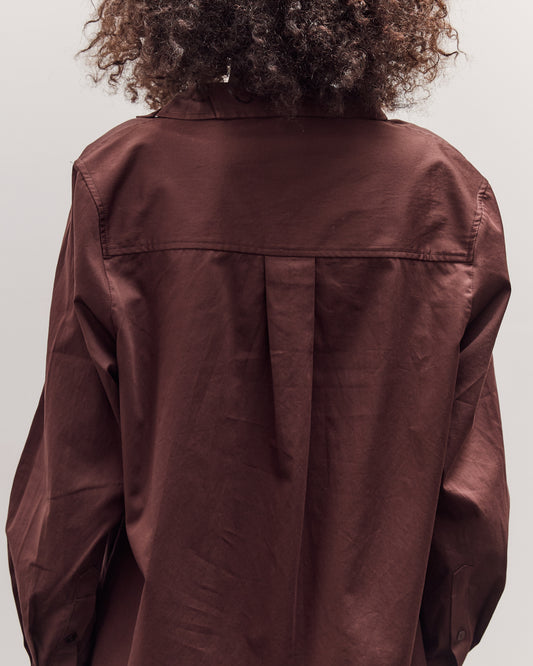 Asymmetric Cotton Shirt, Brown