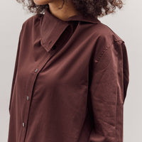 Asymmetric Cotton Shirt, Brown