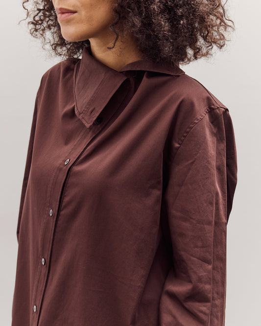 Asymmetric Cotton Shirt, Brown