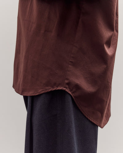 Asymmetric Cotton Shirt, Brown