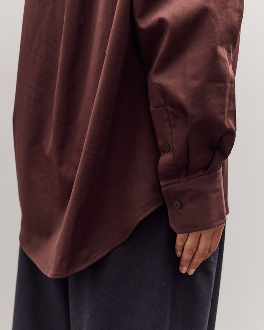Asymmetric Cotton Shirt, Brown