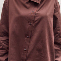 Asymmetric Cotton Shirt, Brown