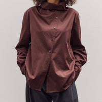 Asymmetric Cotton Shirt, Brown