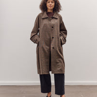 Wool Blend Plaid Trench Coat, Brown Plaid