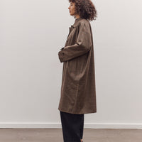 Wool Blend Plaid Trench Coat, Brown Plaid