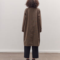 Wool Blend Plaid Trench Coat, Brown Plaid