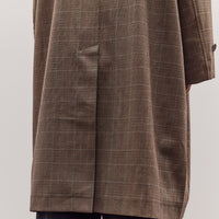 Wool Blend Plaid Trench Coat, Brown Plaid