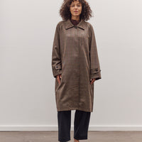Wool Blend Plaid Trench Coat, Brown Plaid