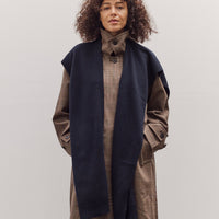 Wool Blend Knit Shawl, Navy