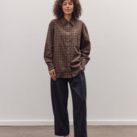 Oversized Plaid Shirt, Brown Plaid