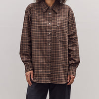 Oversized Plaid Shirt, Brown Plaid