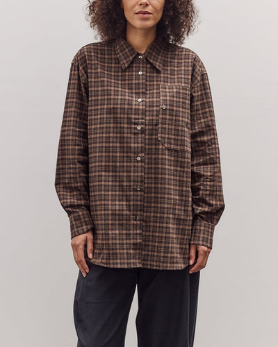 Oversized Plaid Shirt, Brown Plaid