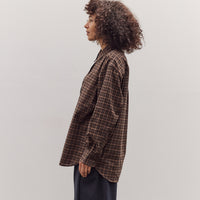 Oversized Plaid Shirt, Brown Plaid