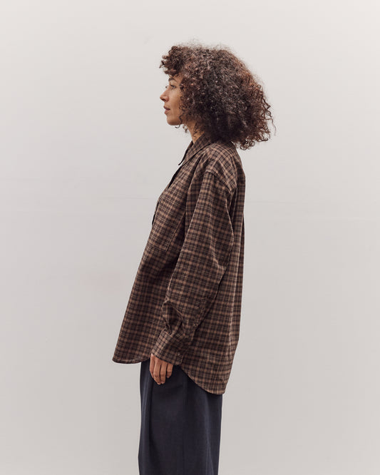 Oversized Plaid Shirt, Brown Plaid