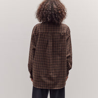 Oversized Plaid Shirt, Brown Plaid