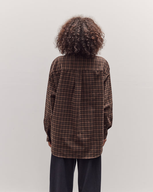 Oversized Plaid Shirt, Brown Plaid