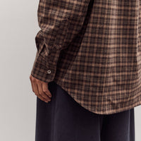 Oversized Plaid Shirt, Brown Plaid