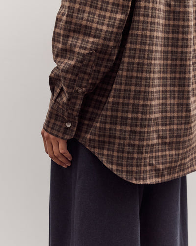 Oversized Plaid Shirt, Brown Plaid