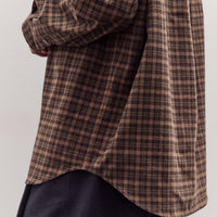 Oversized Plaid Shirt, Brown Plaid