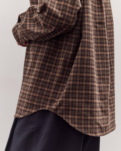 Oversized Plaid Shirt, Brown Plaid