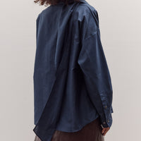 Silk Blend Tie-Neck Blouse, Navy